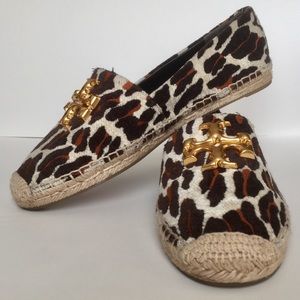Tory Burch Eleanor Leopard Medallion Espadrilles US 8 NWT
